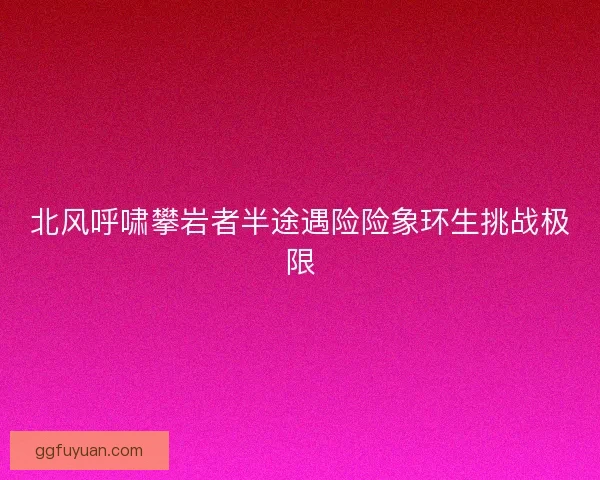 北风呼啸攀岩者半途遇险险象环生挑战极限